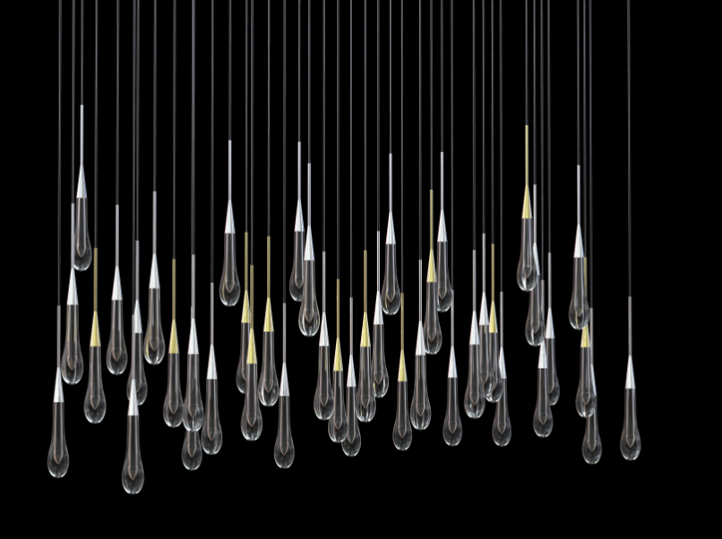 Raindrop Glass Solitaire Linear Chandelier - thebelacan