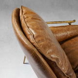 Thaddeus Brown Leather Accent Chairs - thebelacan