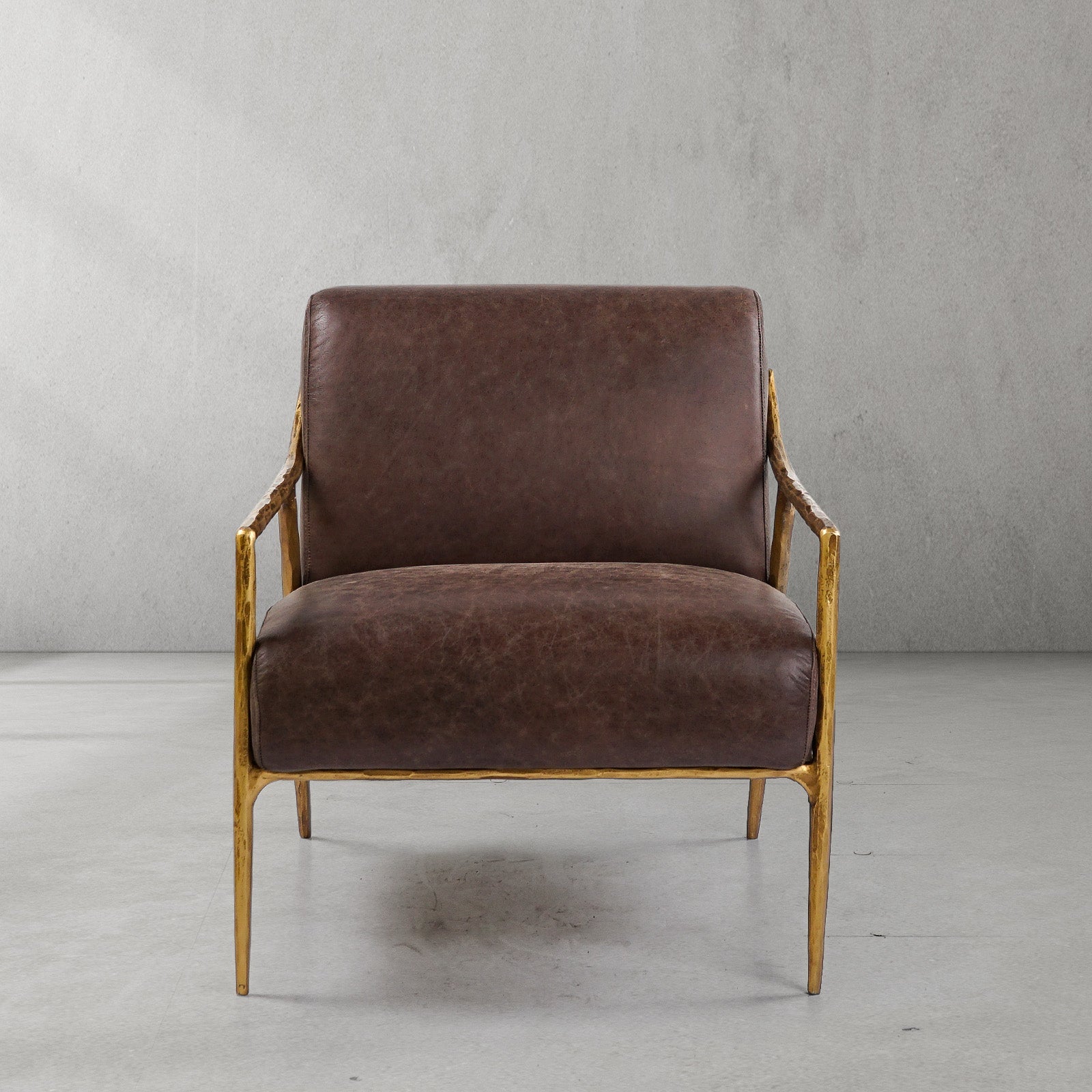 Thaddeus Brown Leather Accent Chair - thebelacan