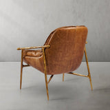 Thaddeus Brown Leather Accent Chairs - thebelacan