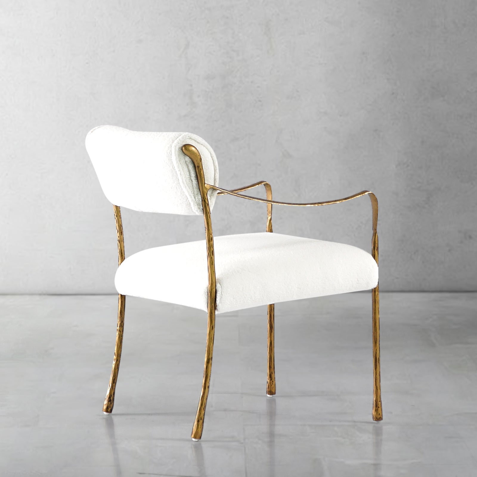 Thaddeus Retro Copper Iron Frame Dining Chair - thebelacan