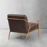 Thaddeus Brown Leather Accent Chair - thebelacan