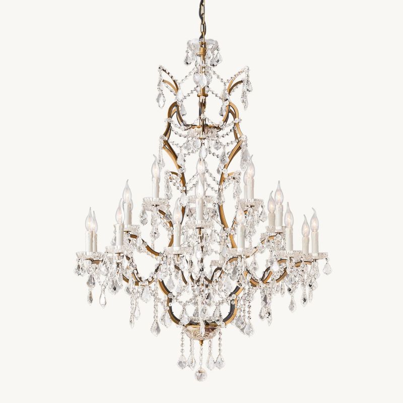 19TH C. Crystal Outdoor Chandelier 40” - thebelacan