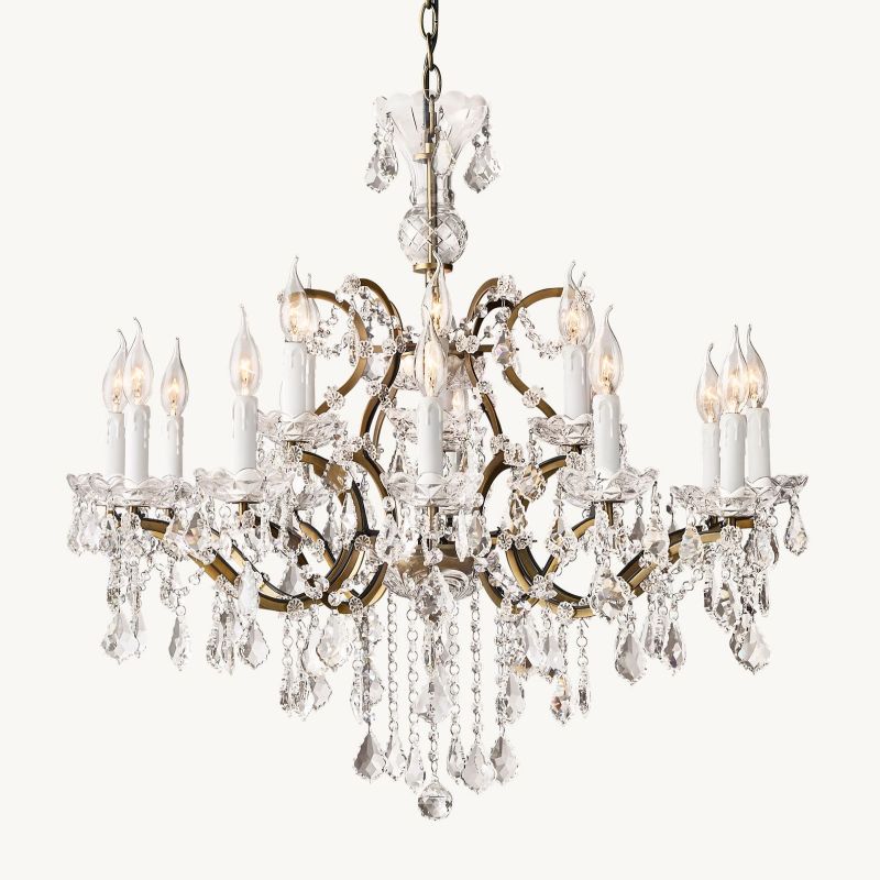 19TH C. Crystal Outdoor Chandelier 33” - thebelacan