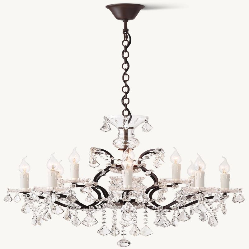 19TH C. Crystal Outdoor Chandelier 28” - thebelacan