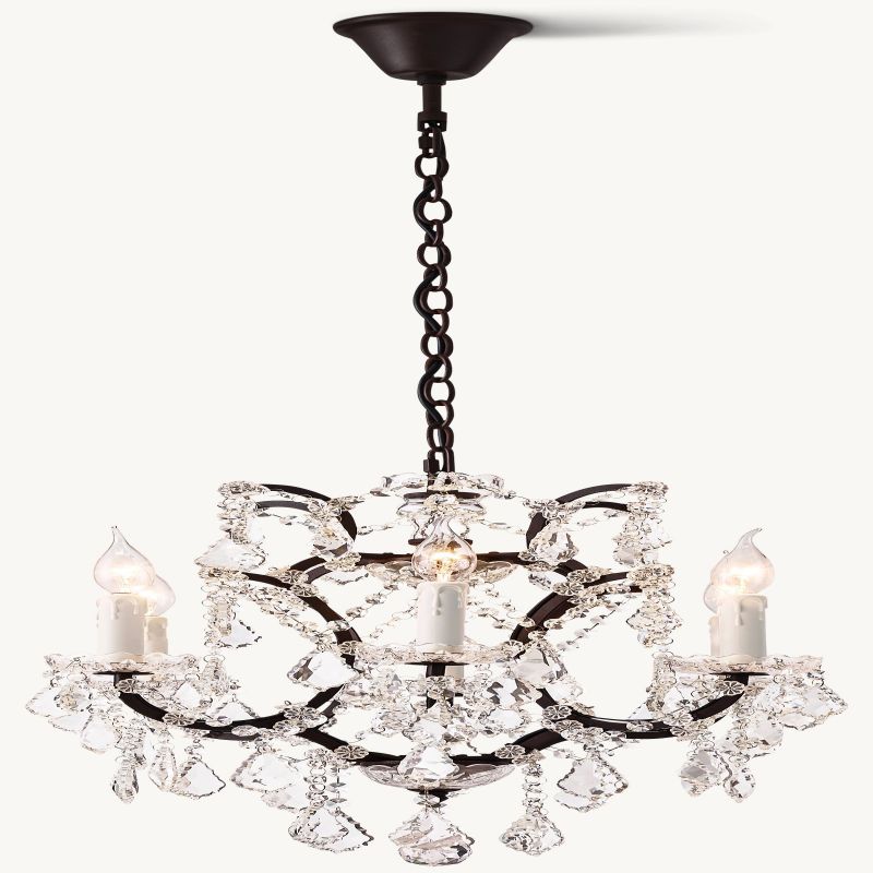 19TH C. Crystal Outdoor Chandelier 18” - thebelacan