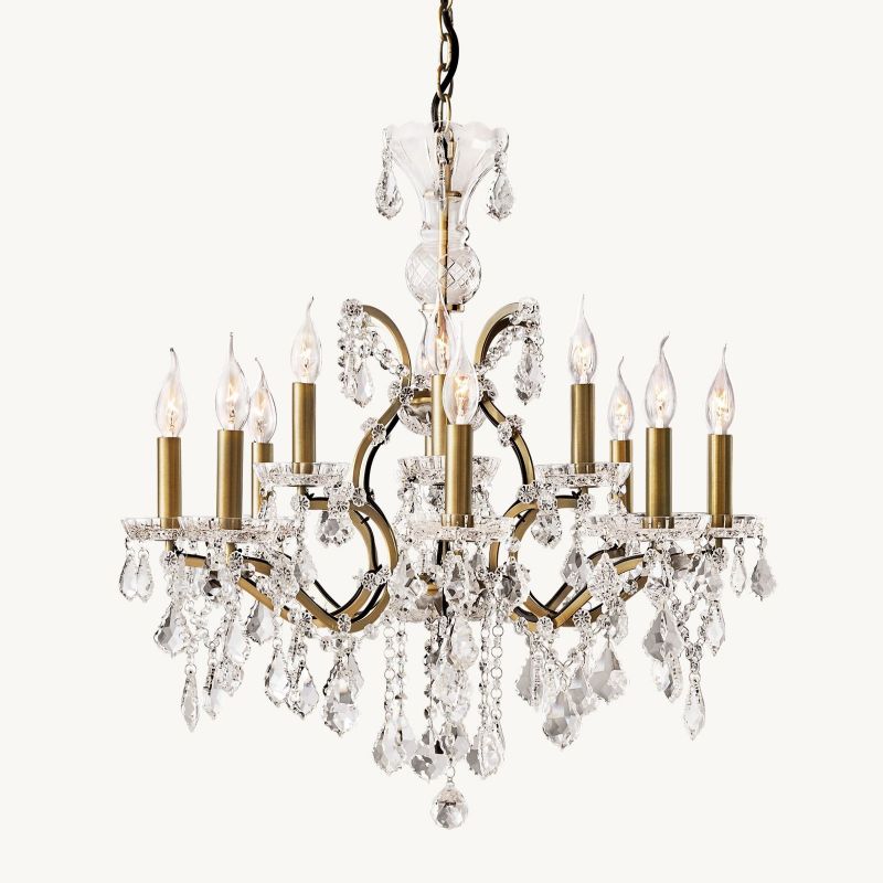 19TH C. Crystal Outdoor Chandelier 28” - thebelacan