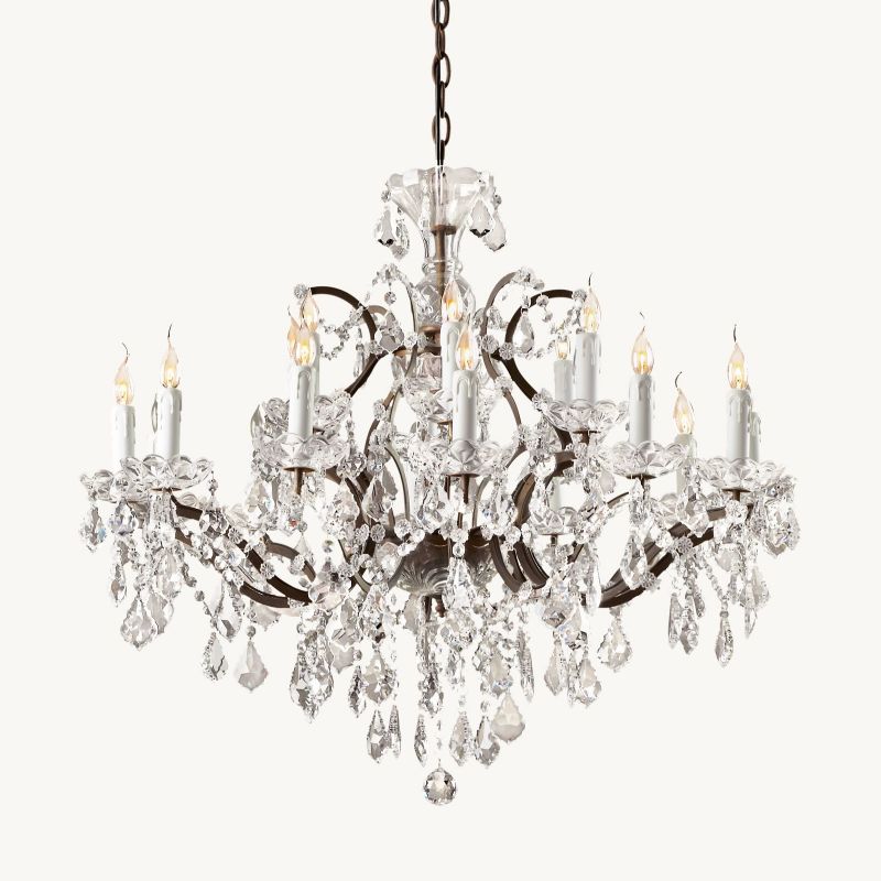 19TH C. Crystal Outdoor Chandelier 33” - thebelacan