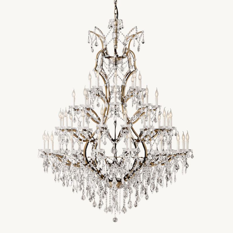 19TH C. Crystal Outdoor Chandelier 60” - thebelacan