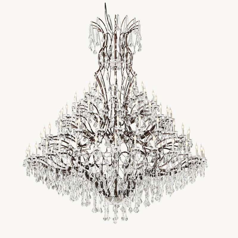 19TH C. Crystal Outdoor Chandelier 101” - thebelacan