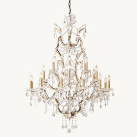 19TH C. Crystal Outdoor Chandelier 40” - thebelacan