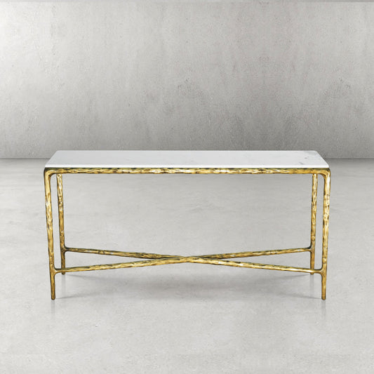 Thaddeus Rectangle Marble Console Table - thebelacan