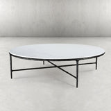 Thaddeus Marble Round Coffee Table 55"D - thebelacan