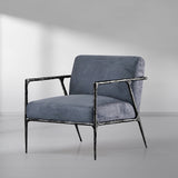 Thaddeus Retro Silver Iron Frame Track Armchair - thebelacan