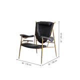 Thaddeus Enamel Wooden Plate Leather Armchair - thebelacan