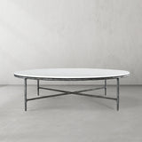 Thaddeus Marble Round Coffee Table 55"D - thebelacan