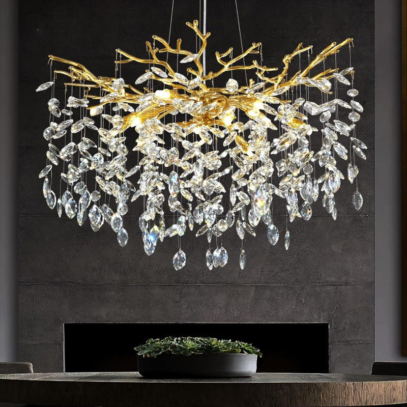 Modern Crystal Tree Branch Chandelier - thebelacan