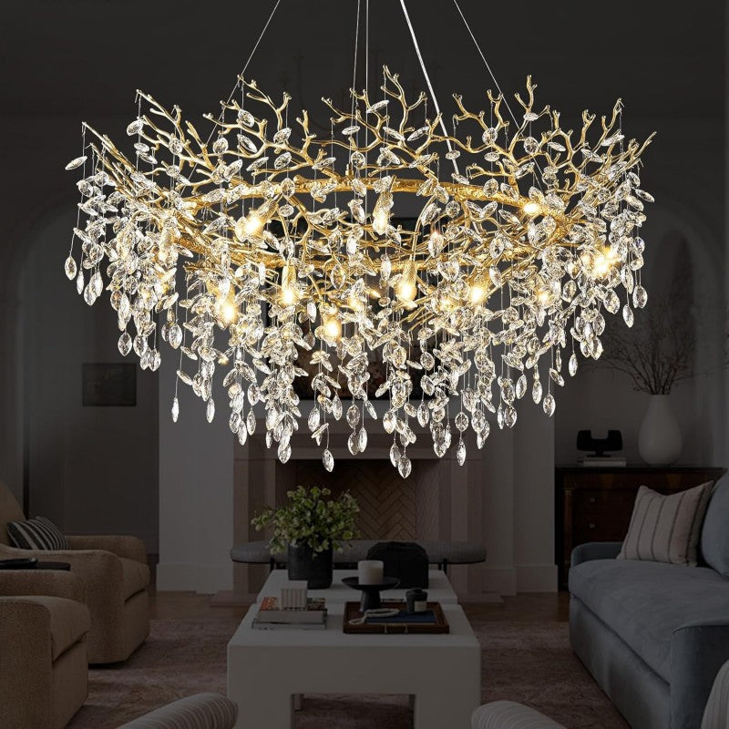 Modern Crystal Tree Branch Chandelier - thebelacan