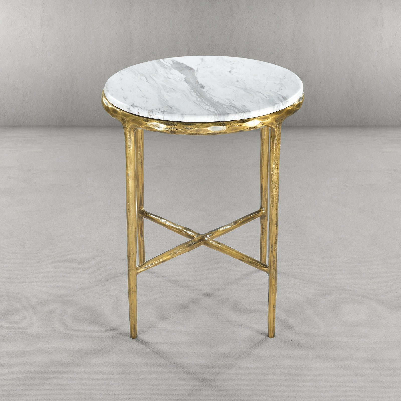 Thaddeus Marble Round Side Table 18"D - thebelacan