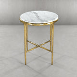 Thaddeus Marble Round Side Table 18"D - thebelacan