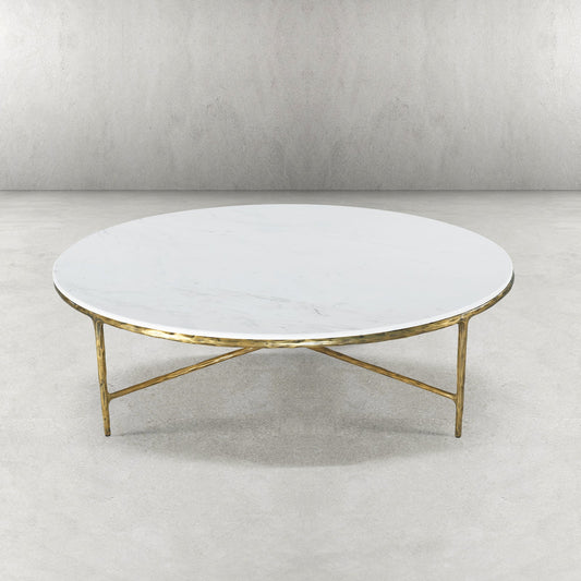 Thaddeus Marble Round Coffee Table 55"D - thebelacan