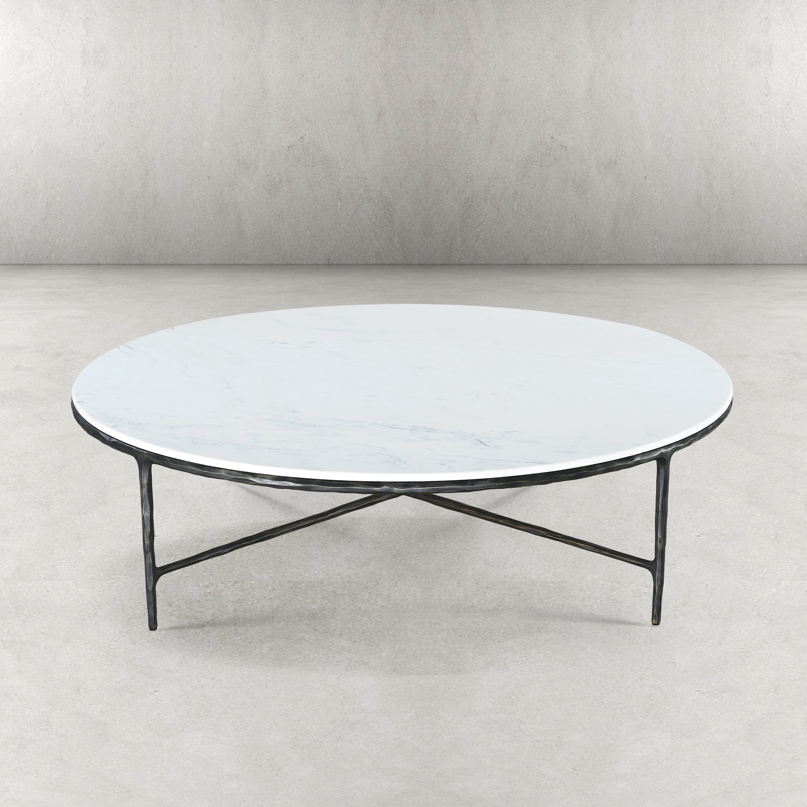 Thaddeus Marble Round Coffee Table 55"D - thebelacan