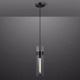 Modern Glass Tube Brass Pendant Lights 1 Light/7 Lights - thebelacan