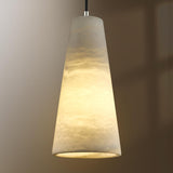 Modern Conical Alabaster Pendant 10"H - thebelacan