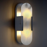 Modern Oval Shaped Alabaster Wall Sconces 13.8" 19.7"H