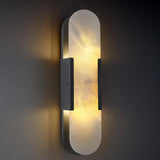 Modern Oval Shaped Alabaster Wall Sconces 13.8" 19.7"H - thebelacan