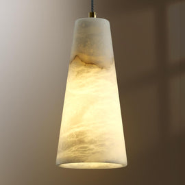 Modern Conical Alabaster Pendant 10"H - thebelacan