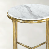 Thaddeus Marble Round Side Table 18"D - thebelacan