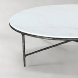 Thaddeus Marble Round Coffee Table 55"D - thebelacan