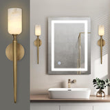 Modern Alabaster Brass/Black Strip Wall Sconce 21.6"H - thebelacan