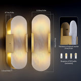 Modern Oval Shaped Alabaster Wall Sconces 13.8" 19.7"H