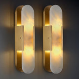 Modern Oval Shaped Alabaster Wall Sconces 13.8" 19.7"H - thebelacan