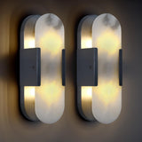 Modern Oval Shaped Alabaster Wall Sconces 13.8" 19.7"H - thebelacan