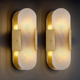 Modern Oval Shaped Alabaster Wall Sconces 13.8" 19.7"H