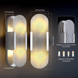 Modern Oval Shaped Alabaster Wall Sconces 13.8" 19.7"H