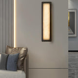 Modern Retangular Alabaster Wall Sconce for 20''H - thebelacan