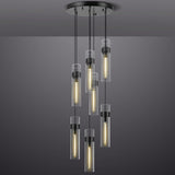 Modern Glass Tube Brass Pendant Lights 1 Light/7 Lights - thebelacan