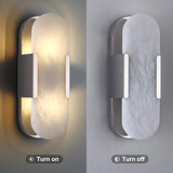 Modern Oval Shaped Alabaster Wall Sconces 13.8" 19.7"H