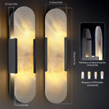 Modern Oval Shaped Alabaster Wall Sconces 13.8" 19.7"H