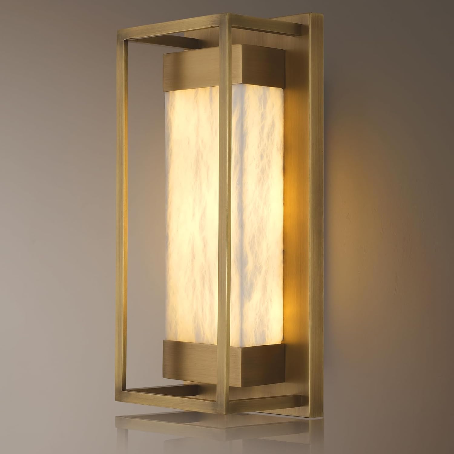 Modern Alabaster Square Shaped Wall Sconce 15.7" - thebelacan