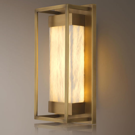 Modern Alabaster Square Shaped Wall Sconce 15.7" - thebelacan