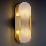 Modern Oval Shaped Alabaster Wall Sconces 13.8" 19.7"H