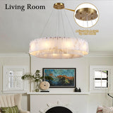 Modern Sawyer Alabaster Round/Rectangle Chandelier - thebelacan