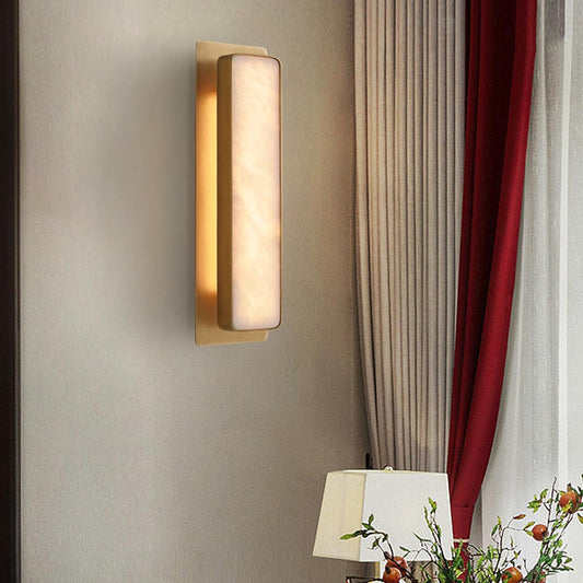 Modern Retangular Alabaster Wall Sconce for 20''H - thebelacan