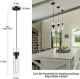 Modern Glass Tube Brass Pendant Lights 1 Light/7 Lights - thebelacan