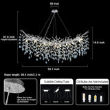 Ice Eye Modern Crystal Tree Branch Round Chandelier for All Rooms 30" 40" 48" - thebelacan